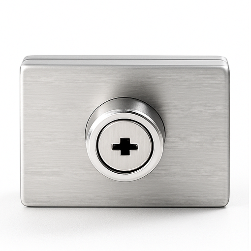 Wall to Glass Lock Square 50x60mm with only Key Hole