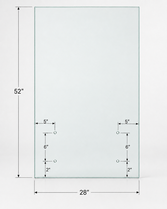 12mm (1/2") Tempered - Standoff Railing Glass