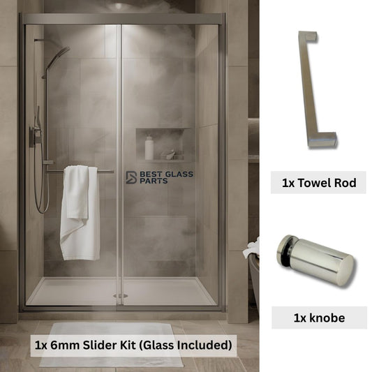 6mm Sliding Shower Door Full Set