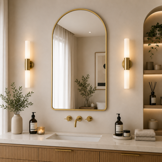 Aluminium Framed Arch Mirror - 24"x36" - ATA-AD