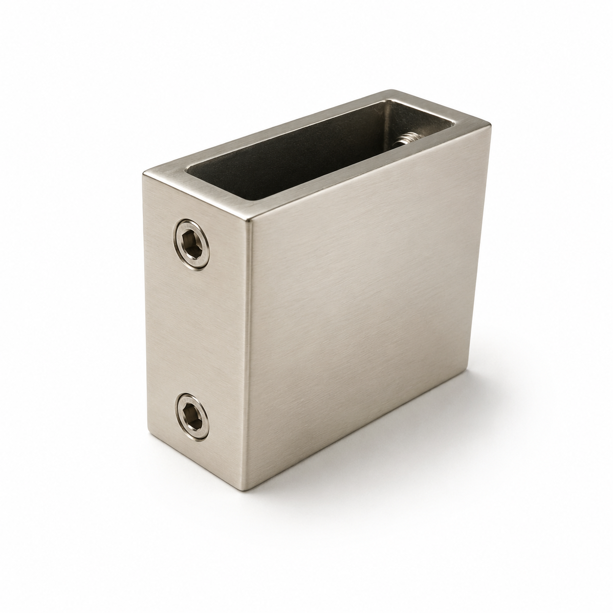 Square bar clamp wall to rod from Best Glass Parts for secure glass panel mounting with adjustable grip.