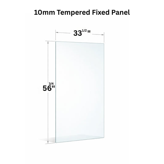 Clear 10mm tempered glass fixed panel from Best Glass Parts, showcasing smooth edges and sturdy construction.
