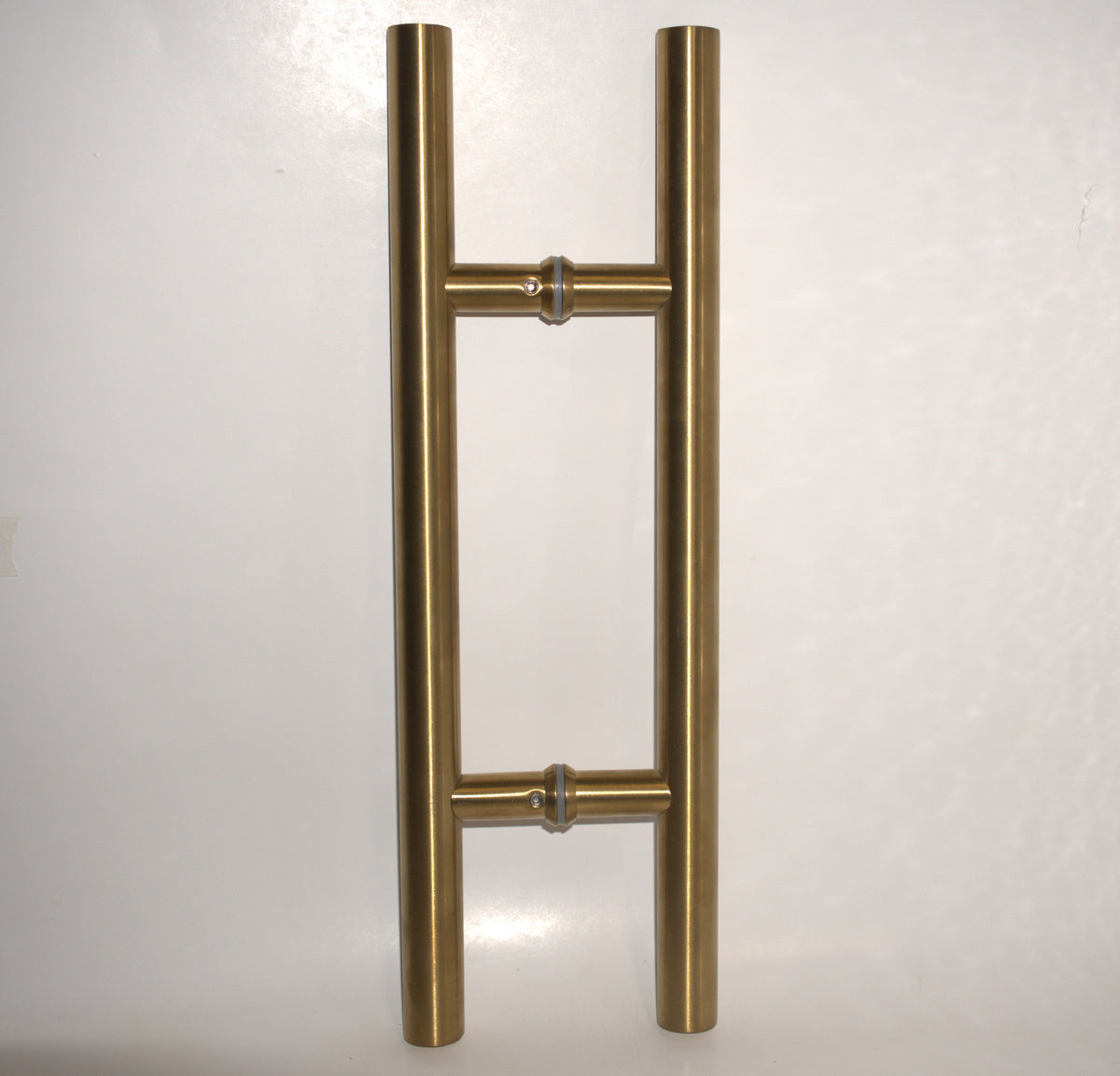 Chrome H-shaped round pull handle by Best Glass Parts, designed for glass doors or cabinets, with a polished finish.