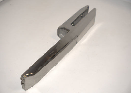 Railing side mount spigot by Best Glass Parts, showcasing its stainless steel construction and mounting details for glass railing systems.