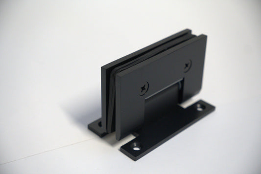Heavy-duty VEN wall-to-glass H plate hinge by Best Glass Parts, designed for secure glass door mounting.