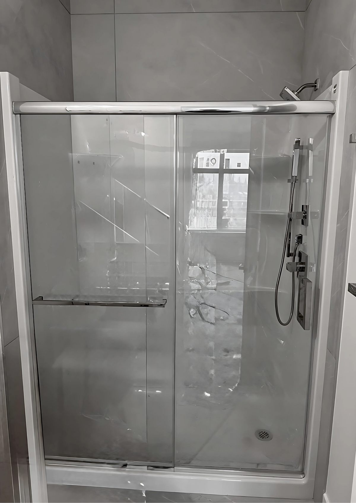 Chrome 8mm Nova Frame full glass set by Best Glass Parts, includes round glass panels for a complete installation.