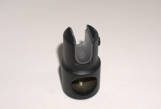 Support bar clamp for glass to rod, half open design, black finish by Best Glass Parts, ideal for securing glass panels.