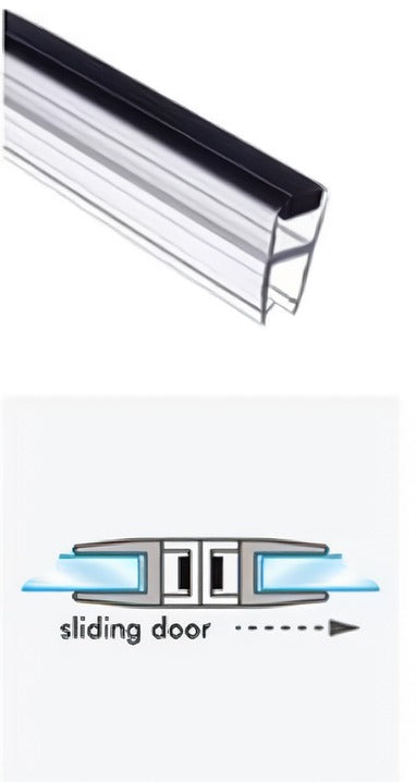 Magnetic 10mm shower sweep slider with 180° movement, 96-inch length, designed for glass shower enclosures by Best Glass Parts.
