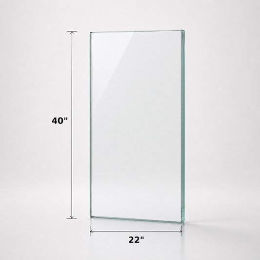 12mm tempered railing glass panel from Best Glass Parts, 40 inches high, designed for secure balcony or stair railings.