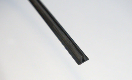 Black Shower Sweep Sticky T Double Fin on a 96-inch glass shower door, designed for sealing and preventing leaks.