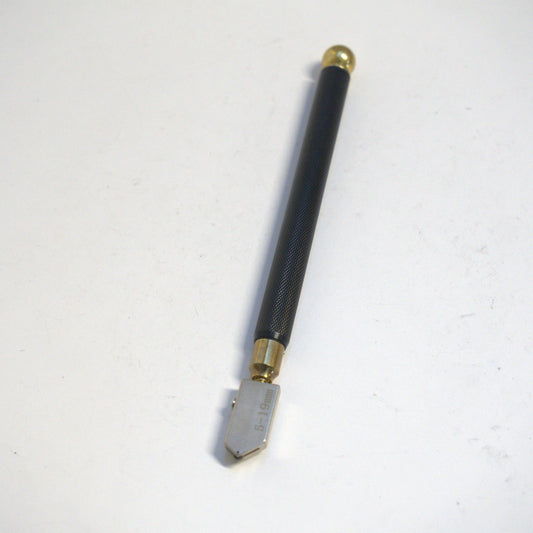 Black glass diamond cutter pencil with metal body for precise glass cutting, by Best Glass Parts.