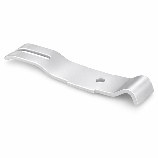 White wire shelving metal corner bracket by Best Glass Parts for securing and supporting shelving units.