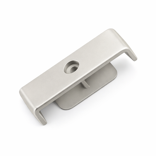 Best Glass Parts wire shelving pole clip securing metal shelves to support poles in storage or display units.