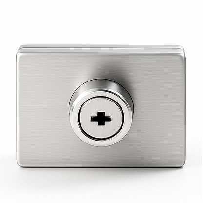 Wall to Glass Lock Square 50x60mm with only Key Hole