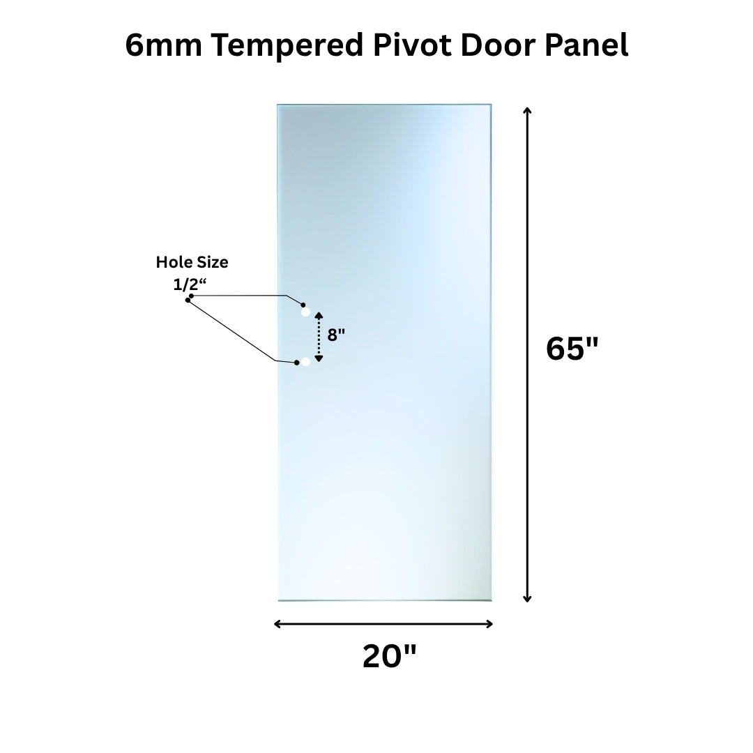 6mm Tempered Glass (1/4") - Pivot Door Glass