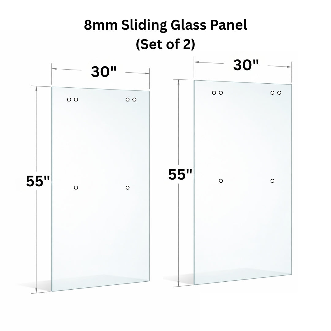 8mm Tempered Glass (5/16") With Holes - Sliding Door Glass