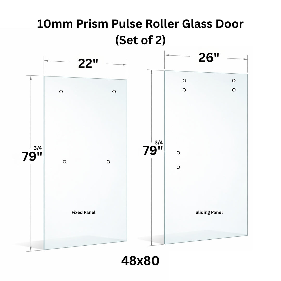 10mm Tempered Glass (3/8)" With Holes - Roller Sliding Glass