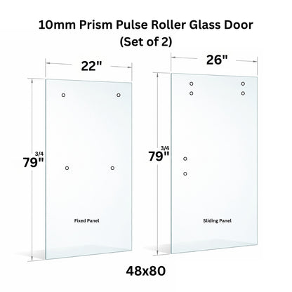 10mm Tempered Glass (3/8)" With Holes - Roller Sliding Glass