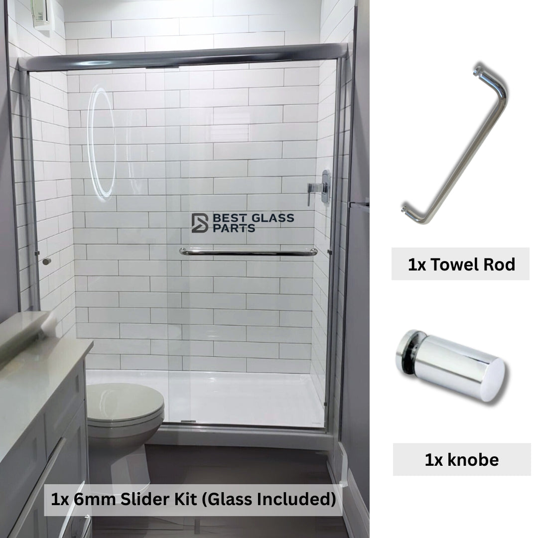 6mm Sliding Shower Door Full Set
