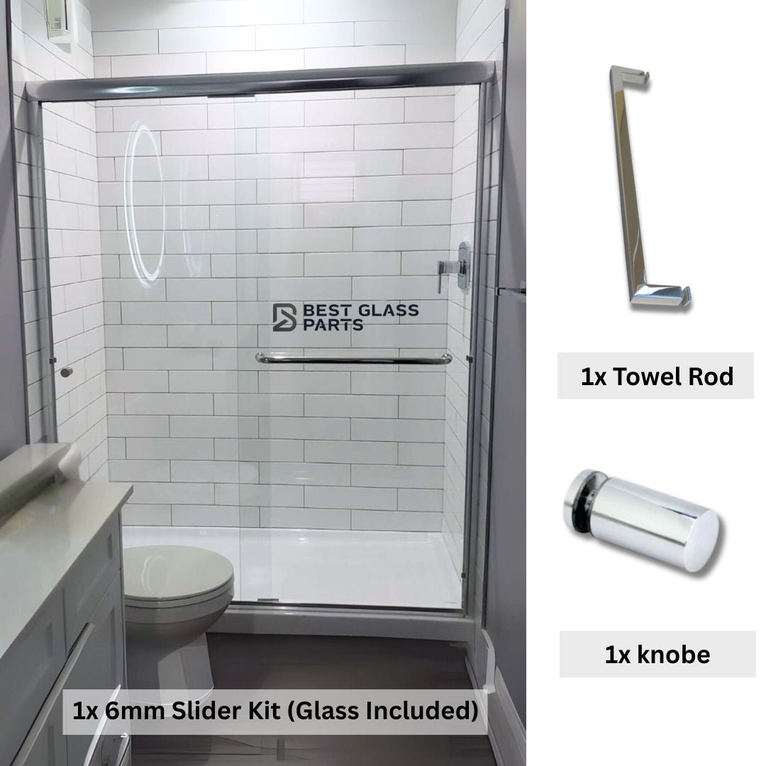 6mm Sliding Shower Door Full Set