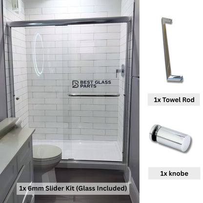 6mm Sliding Shower Door Full Set