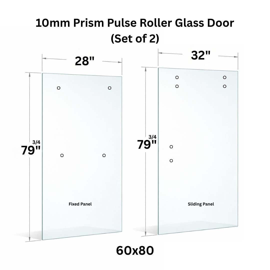 10mm Tempered Glass (3/8)" With Holes - Roller Sliding Glass