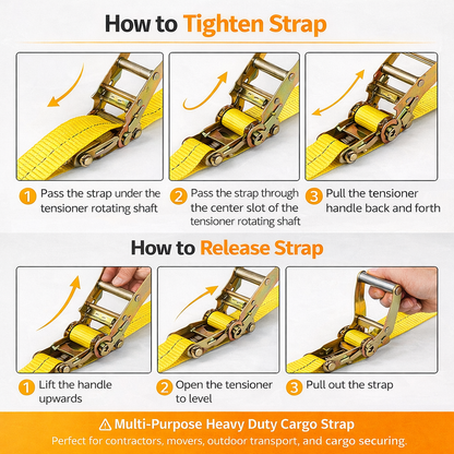 Cargo Ratchet Strap Heavy Duty - 3"x32'