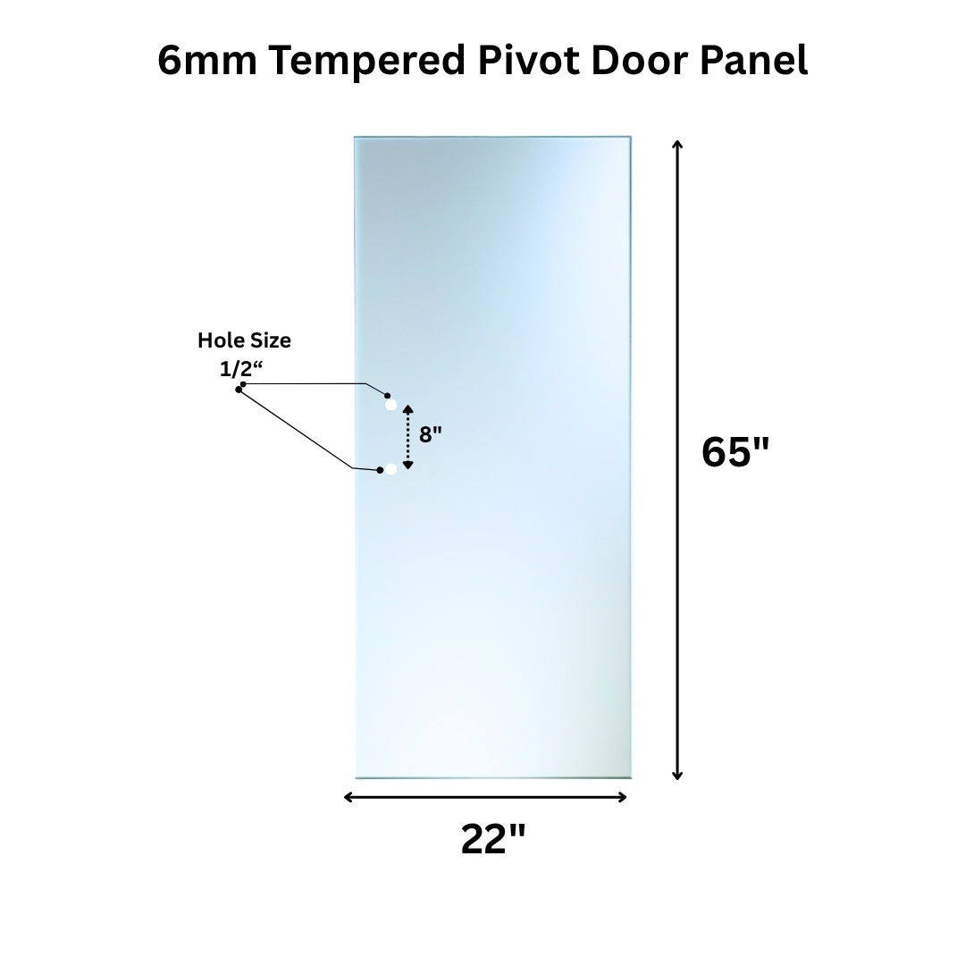 6mm Tempered Glass (1/4") - Pivot Door Glass