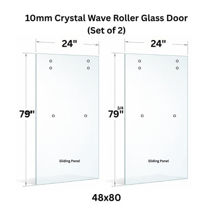 10mm Tempered Glass (3/8)" With Holes - Roller Sliding Glass