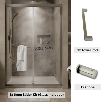 6mm Sliding Shower Door Full Set