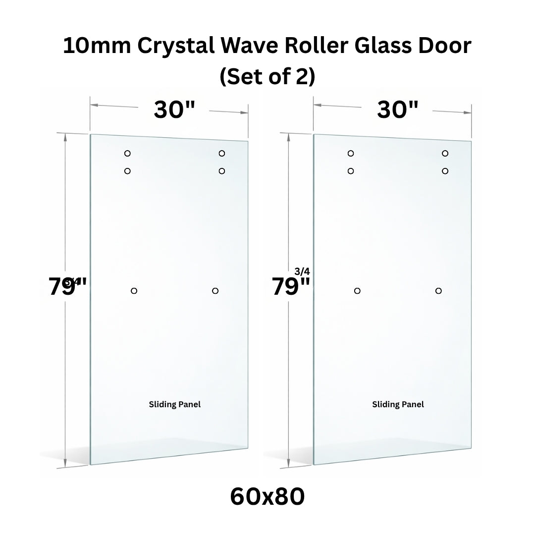 10mm Tempered Glass (3/8)" With Holes - Roller Sliding Glass
