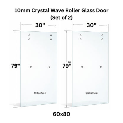 10mm Tempered Glass (3/8)" With Holes - Roller Sliding Glass