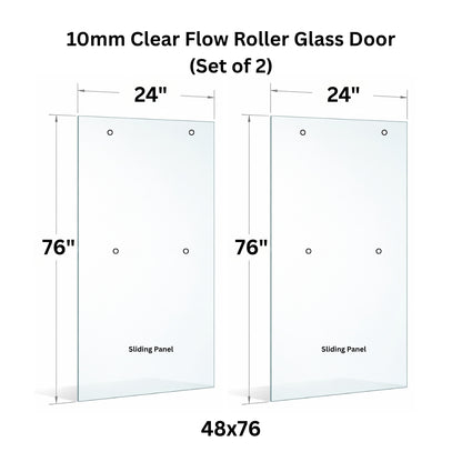 10mm Tempered Glass (3/8)" With Holes - Roller Sliding Glass