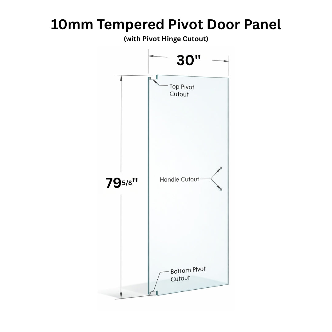 10mm Tempered Glass (3/8)" With Cutout - Swing Door Glass