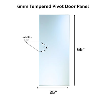 6mm Tempered Glass (1/4") - Pivot Door Glass