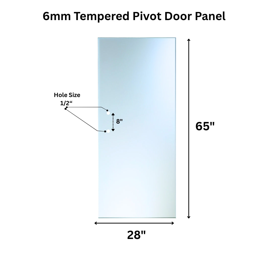 6mm Tempered Glass (1/4") - Pivot Door Glass