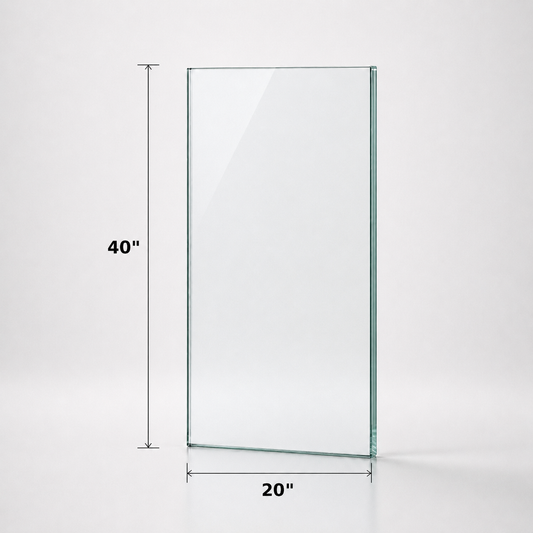 12mm (1/2") Tempered - Railing Glass 40" High