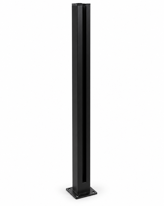 Glass Railing Post System 42" High for 12mm (1/2") Glass – Black