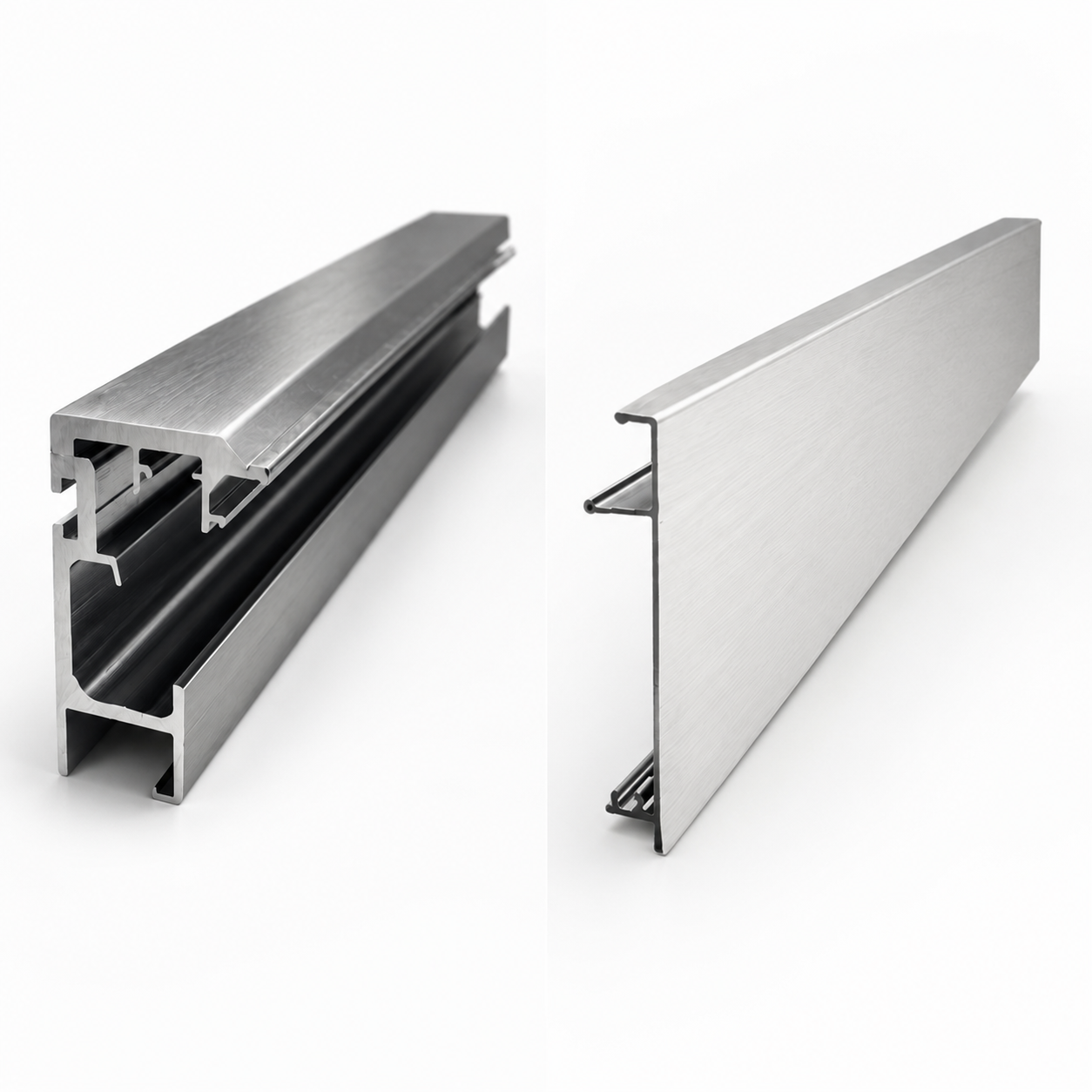 5.8-meter header track and cover for glass doors by Best Glass Parts, showing the sleek metal track and protective cover.