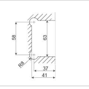 Standard Hinge Wall To Glass OFF Set Plate