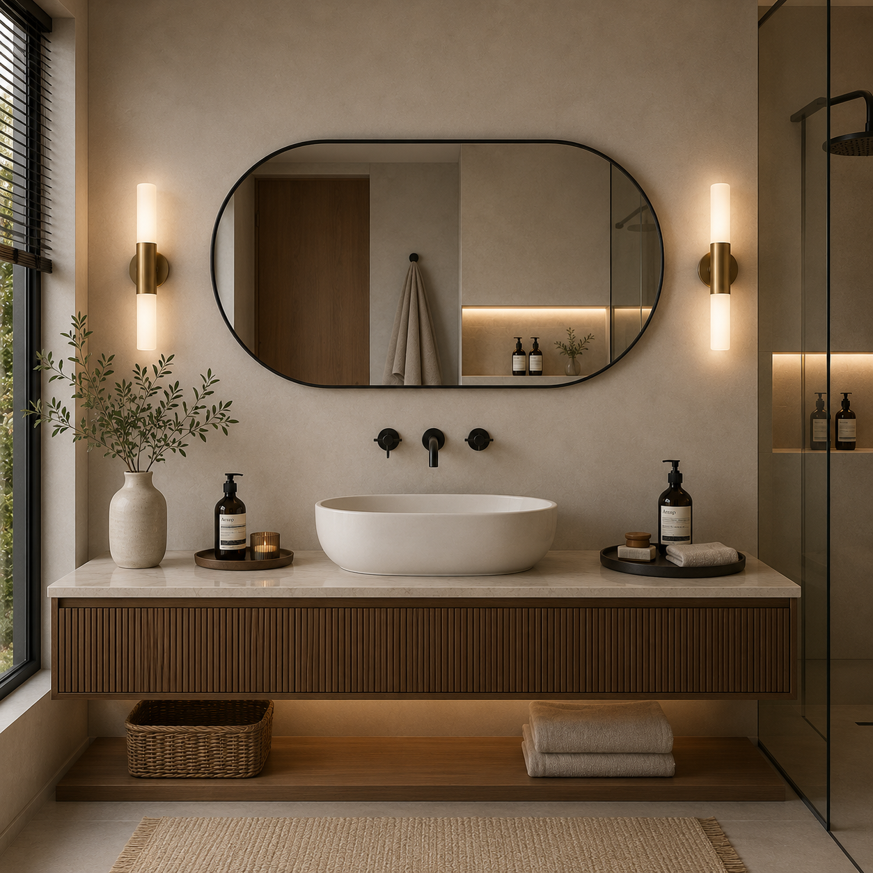 Aluminium Framed Oval Mirror - 24"x36" - ATA-OL