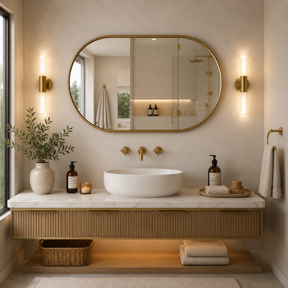 Aluminium Framed Oval Mirror - 24"x36" - ATA-OL