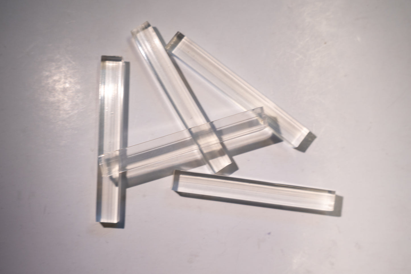 Set of Best Glass Parts setting blocks or shims, clear spacer blocks for glass installation, shown in the image.