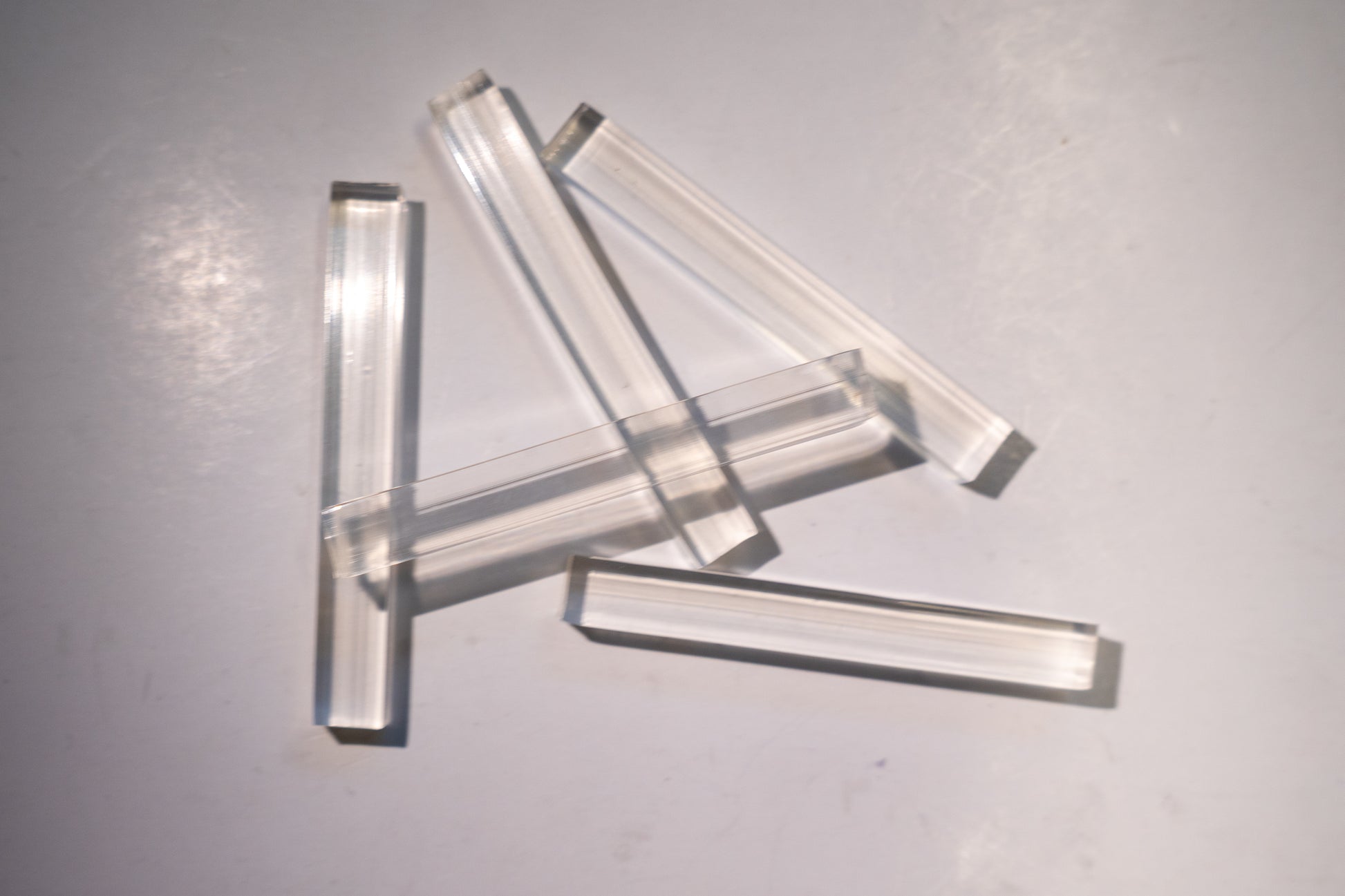 Set of Best Glass Parts setting blocks or shims, clear spacer blocks for glass installation, shown in the image.