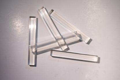 Set of Best Glass Parts setting blocks or shims, clear spacer blocks for glass installation, shown in the image.