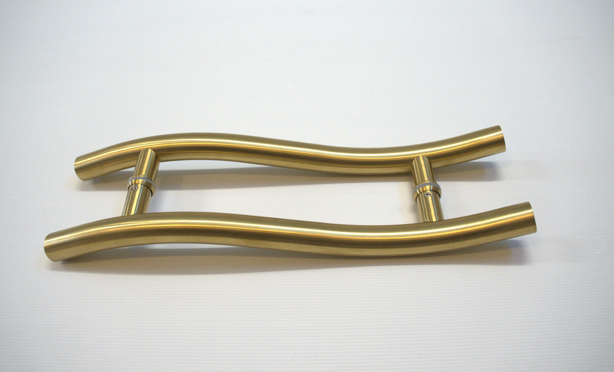 Round S-shape pull handle by Best Glass Parts, sleek metal door or drawer handle with smooth curves
