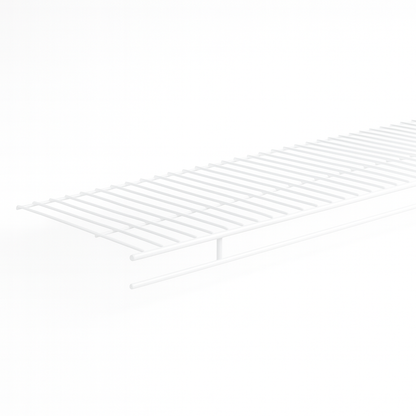 Wire shelving with rod from Best Glass Parts, showing sturdy metal grid shelves and supporting rod for storage organization.