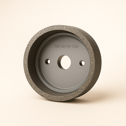 Close-up of a diamond wheel used for glass cutting, featuring a durable abrasive surface with the Best Glass Parts branding.