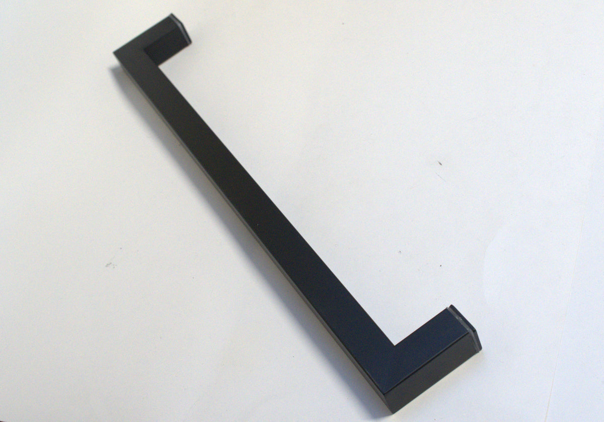 Chrome square towel bar by Best Glass Parts, mounted on a wall with a sleek, modern design perfect for bathroom decor.
