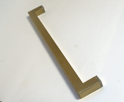 Chrome square towel bar from Best Glass Parts, mounted on wall, with a sleek modern design and smooth finish.